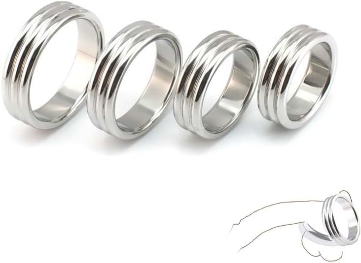 Men's Stainless Steel Testicle Ring Cock Ring Metal Glans Ring Penis Ring Stainless Steel Intimate Jewelry Erotic Penis Bondage Sex Toys for Penis Training Hardness and Delay,