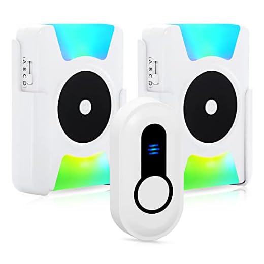 Wireless Doorbell Battery Operated Vibrating LED Flashing, Wireless Doorbells for Home,Hearing Impaired Doorbell chime Kit,Battery Powered 4 Working Modes 5 Volume Level