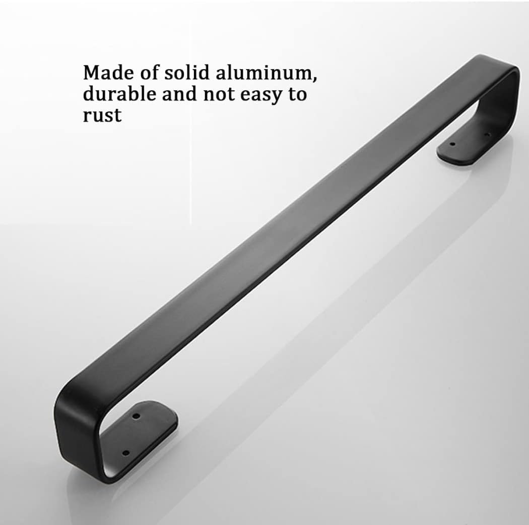 DAIGLE Toallero de baño, toalleros, Espacio montado en la Pared, toallero Redondo Negro de Aluminio for baño, 50cm (Size : 40cm)