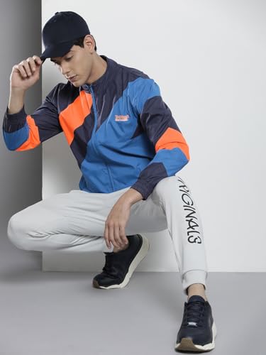 Image of The Indian Garage Co Men Regular Fit Colorblocked Wind Cheater