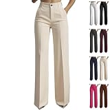2026 Women's High Waisted Straight Leg Simple Suit Trousers, Classic Business...