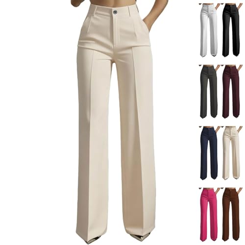 2026 Women's High Waisted Straight Leg Simple Suit Trousers, Classic Business...