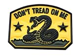 1x Gadsden Flag Rattlesnake Car Emblem 3D Decal Sticker with Don't Tread ON ME Slogan Fit for Car Truck Motorcycle Window Door and Flat Surface (Yellow)