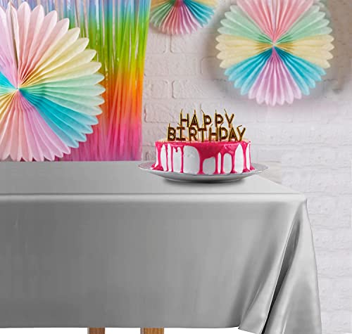 DecorRack 6 Rectangular Tablecloths BPA-Free Plastic, 54 x 108 inch, Dining Table Cloth, Rectangle Table Cover for Parties, Picnic, Camping and Outdoor, Disposable or Reusable, Silver (6 Pack) by DecorRack - Image 4
