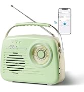 Retro Radios Portable Am Fm, Small Vintage Bluetooth Radio, C*4 Battery ...