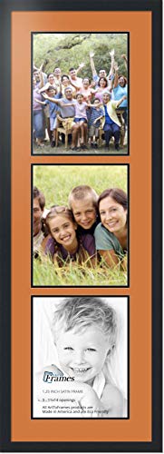 ArtToFrames Collage Photo Frame Double Mat with 3-11x14 Openings with Satin Black Frame and Octoberfest mat.