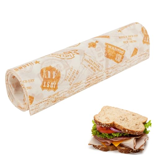 Christmas Wax Paper | 50 Pieces Wax Paper Sheets,Microwave Safe Wrap For Restaurants, Churches, BBQs, Concession Stands, School 