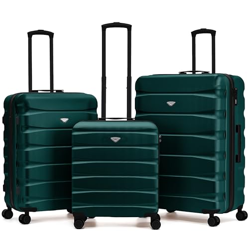 Flight Knight Suitcase Sets 3 Piece, Large Suitcase, Lightweight Extra Large Suitcase,56x45x25 EasyJet Cabin Bag, Maximum Size for Jet2, British Airways Carry On Suitcase,Hand Luggage Bag