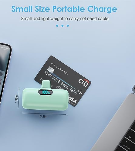 Image of Feob Mini Portable Charger 5500mAh Power Bank,15W PD USB C Cell Phone Portable Power,LCD Display Battery Pack Compatible with iPhone 17 /Air /17 Pro /17Pro Max /16 /15 Android /Samsung /Moto(Type-C Only)