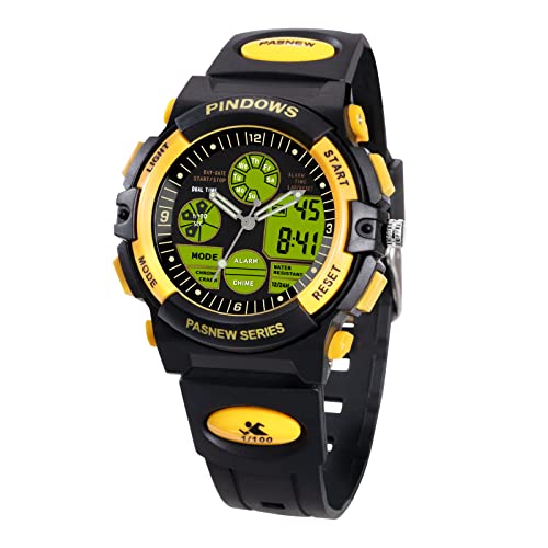 PINDOWS Kids Watch, Kids Multifunctional Digital Sport Watch for Boys Girls Ages 5-15,Waterproof Sports Outdoor Kids 12/24 Display Wristwatch with LED Light Alarm Calendar Stopwatch,Perfect Kids Gift