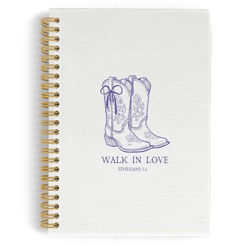 YLZlhb Purple Christian Western Spiral Notebook Journal, Western Cowgirl Bible