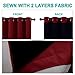 NICETOWN 100% Blackout Cold Blocking Curtains with Black Liner Backing, Thermal Insulated Curtains for Living Room, Noise Reducing Drapes, Burgundy Red, 52 inches x 84 inches Per Panel, Set of 2
