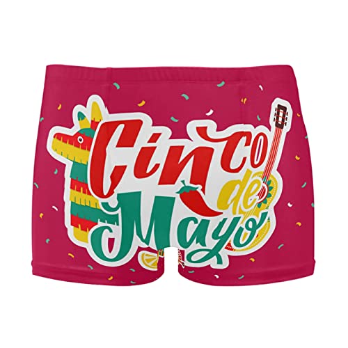 Mens Swimming Boxer Briefs Red Mexican Pinata Quick Dry Athletic Swimsuit