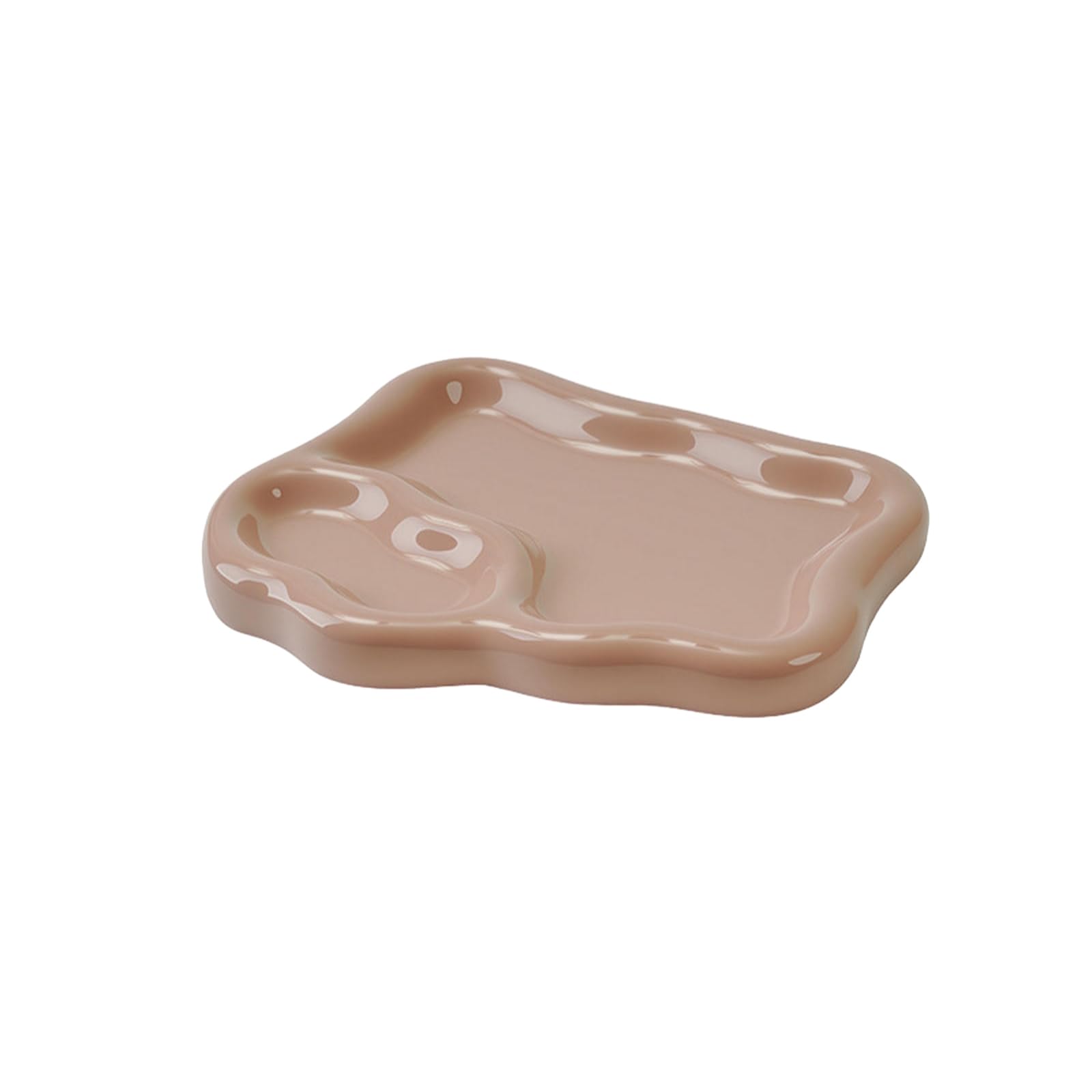 Personalisierte Schmuckschale aus Porzellan, Schlüsselablage, Ornamente – mattiert weiß(Brown)