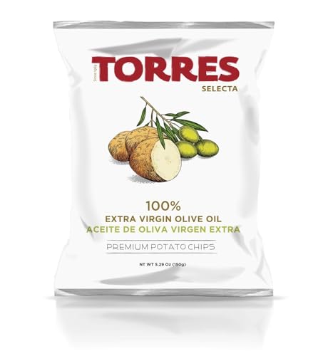 Torres Extra Virgin Olive Oil Crisps 125g - Premium Spanish Gourmet Snack | Pack of 15