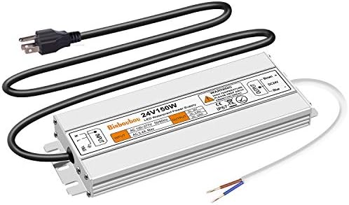 150W 24V LED Driver IP67 Waterproof Low Voltage Power Supply DC Transformer Adapter for Indoor Cabinet and LED Light Strip