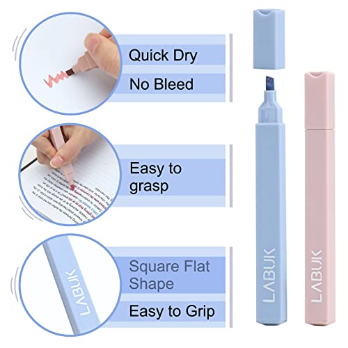 Labuk 12Pcs Pastel Highlighters Aesthetic Cute Bible Highlighters And Pens No Bleed, With Mild Assorted Colors, Dry Fast Easy To Hold For Journal Planner Notes School Office Supplies #TOP2