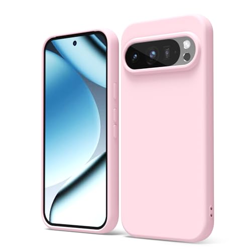 oakxco for Google Pixel 10/10 Pro Phone Case Liquid Silicone, Cute Thin Slim Soft Rubber Gel for Women Men, Smooth Matte TPU Plain Solid Color Girly Case with Camera Cover Protection, Light Pink by oakxco - Used condition - US$6.77
