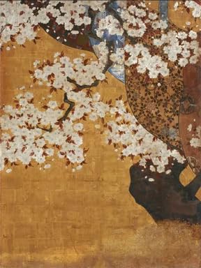 Poster japonais Sakura époque Edo triptyque mural BensArt format A4