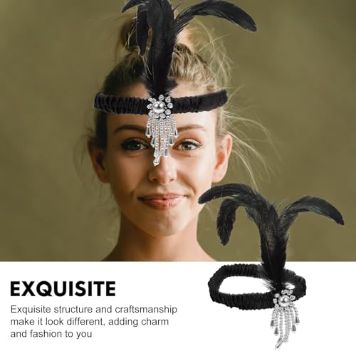 Bandeaux à paillettes légers avec perles et plumage élégant