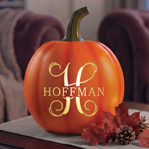 Let's Make Memories Name & Initial Light-Up Pumpkin, Orange, Large