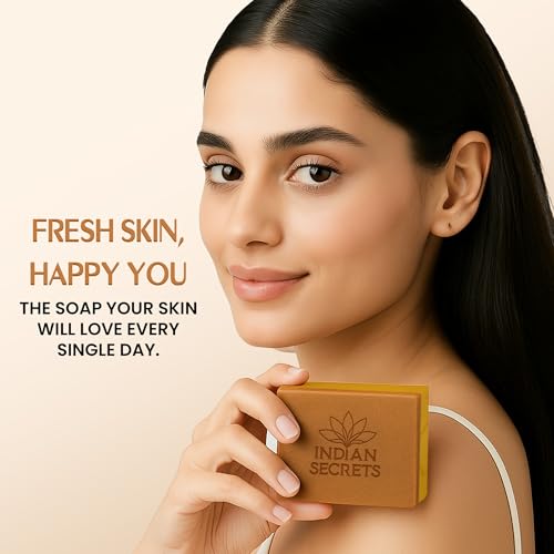 Image of Kojic Acid & Saffron Detan Scrub Soap With Turmeric & Niacinamide | Skin Brightening Soap | Dark Spots, Pigmentation & Tan Removal Bathing Soap For Men & Women