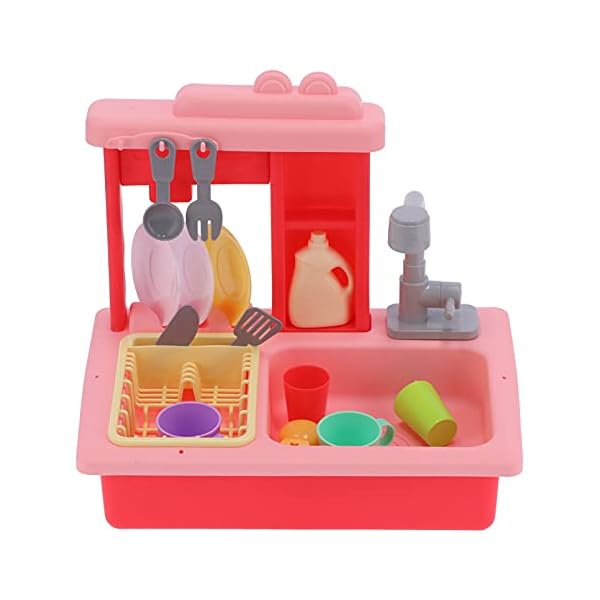 Zopsc-1 Küchenspüle Spülmaschine Spielzeug, Spielküche Spülbecken Elektrische Spülmaschine Spielzeug für Zuhause… – Bild 5