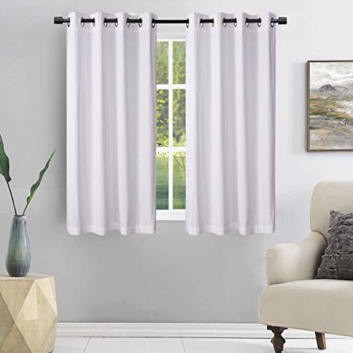 Ramanta Home Lot de 2 rideaux à œillets en coton texturé (127 x 160 cm) - Blanc - Lavable en machine - Pour salon et chambre à coucher Cover