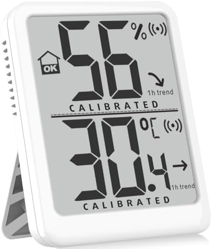Antonki Room Thermometer Small Hygrometer Indoor Humidity Monitor Sensor, Digital Temperature and Humidity Meter Gauge for Home, Baby Nursery, Reptile, Greenhouse - Battery Included
