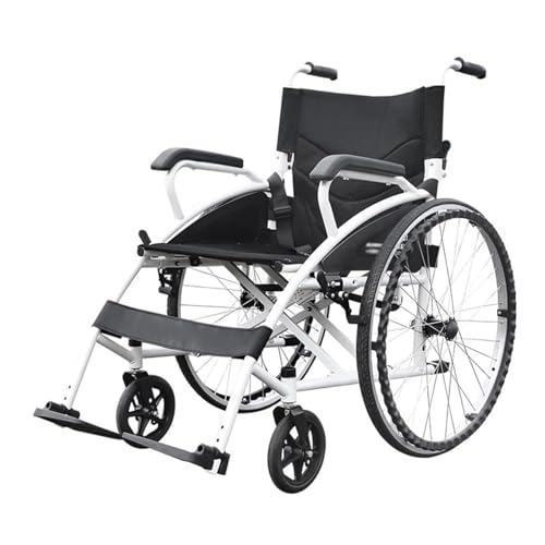 Carrozzina Disabili Ad Autospinta,Carrozzina Pieghevole In Acciaio,Sedia A Rotelle Con Freni Schienale Pieghevole Leggera, Poggiapiedi Pieghevole, Sed