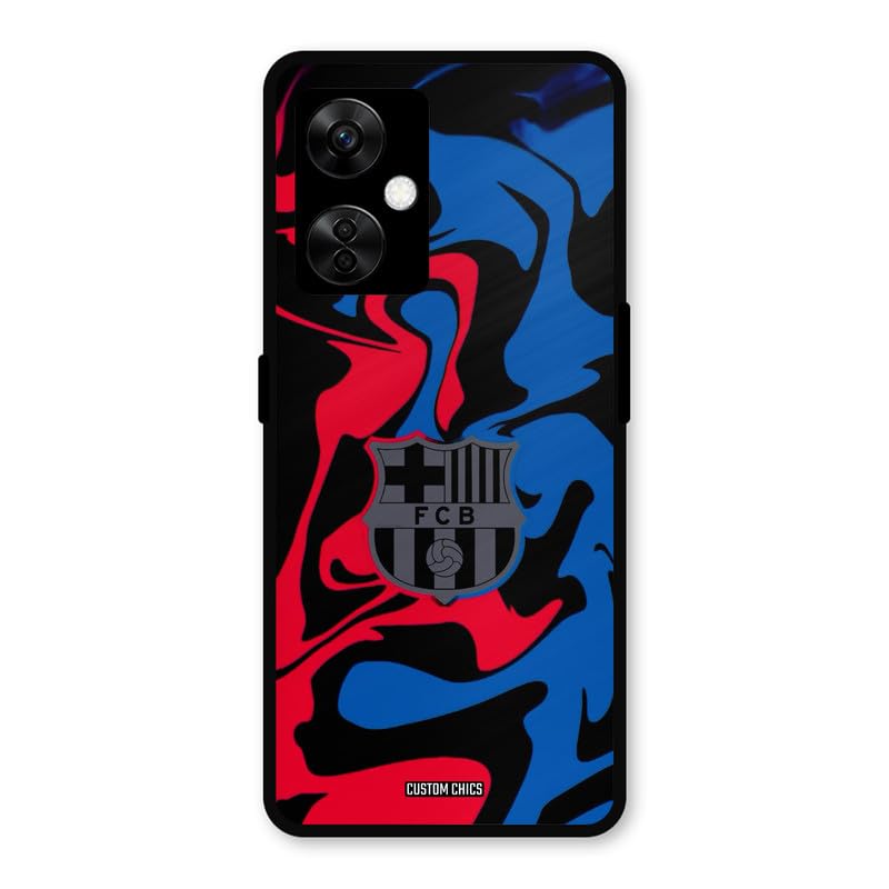 Image of PrintShield FC Barcelona Comic Back Cover for Oneplus Nord CE 3 Lite, Shockproof Printed Phone Case with Soft TPU Sides & Anti-Slip Grip