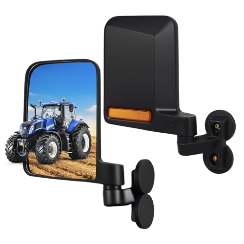 Magnetic Tractor Rearview, Strong Magnetic Mirrors for Forklifts, Small Bulldozers, Mowers, External Reflective Strips on Mirrors, No Installation Required, 1 pair (Right and Left) by Axylar - Used condition - CA$37.09
