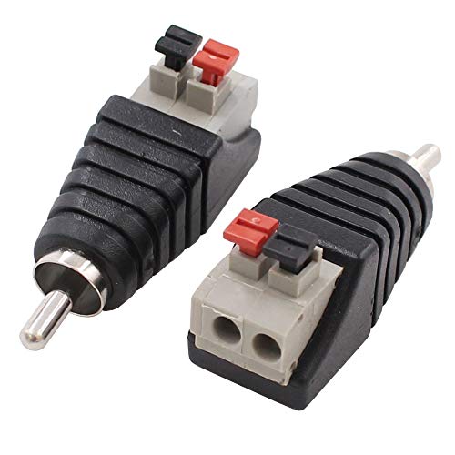 Exgoofit 10-Pack Speaker Wire Cable To Audio Male Rca Connector Adapter Plug Jack thumb #3