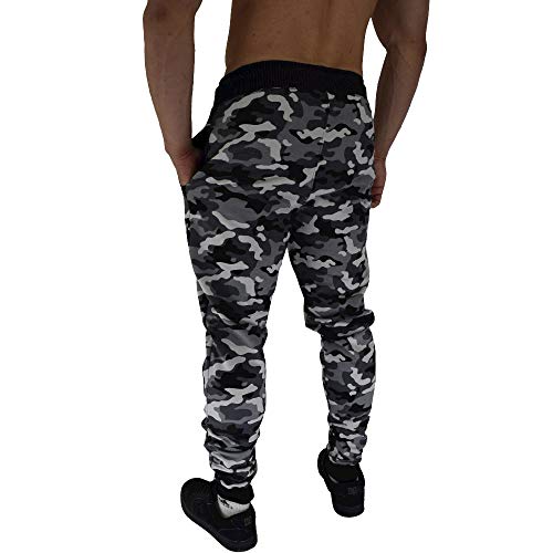 Calça Masculina Moletom Slim Jogger MXD Conceito Cores Tradicionais (M, Camuflado CInza)