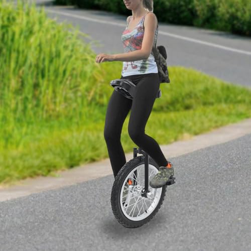 Yoltckde 16 Inch Unicycle for Beginners & Adults, Adjustable Height 28\"-32\", with Anti-Skid Pedals & Comfort Seat, Sturdy Manganese Steel Frame, Portable for Balance Training, Fitness, Learning