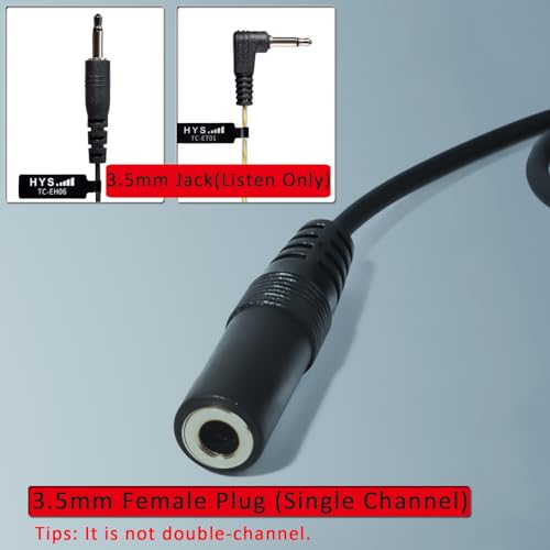 HYS Plugue fêmea de 3,5 mm (canal único) para fone de ouvido apenas para ouvir - para adaptador M 2