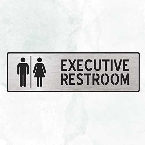 Image of CVANU 1pc Silver Acrylic EXECUTIVE RESTROOM Self-Adhesive Sign Board for Office /Hospital /Cafe Sign Board c81