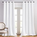 NICETOWN Long White Curtains for Patio - (52 inches Wide x 120 inches Long, 2 Panels) Home Decoration Grommet Top Drapes, White Bedroom Panels