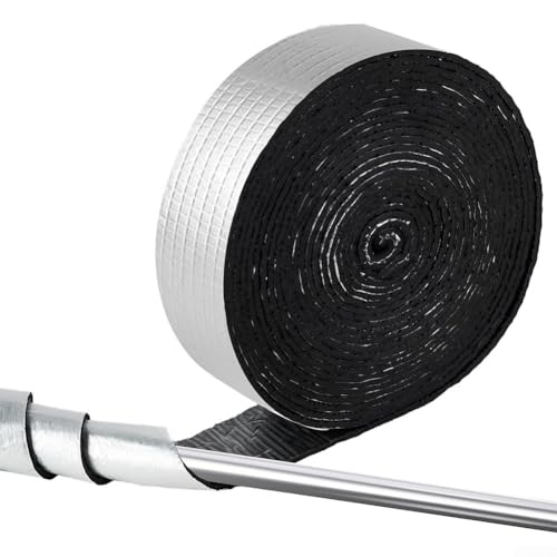 Oniissy Ruban isolant en mousse pour tuyau d'extérieur de 10 m, kit d'isolation de tuyau en aluminium, réflecteur en feuille d'aluminium épaisse, bande réfléchissante pour isolation contre le gel