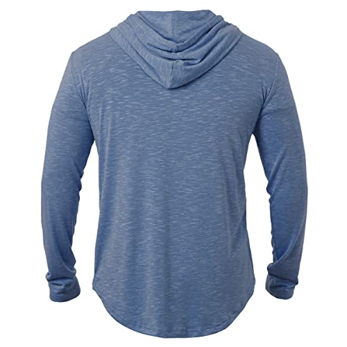 Mansdour Men's Athletic Hooded Shirts Long Sleeve Workout Sport Hoodie Casual Running T Shirt Quick Dry Pullover Top Lightweight Golf Shirts Fashion Solid Color Active Gym Sweatshirt Navy Blue #TOP2