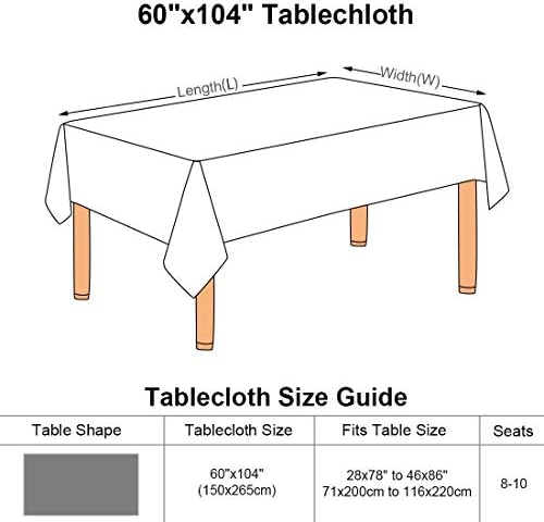 PiccoCasa Tablecloth Rectangle Wrinkle and Water Resistant, Table Cloth Wipe Clean for Kitchen Dining Wedding Party Dinner - Polyester Outdoor Table Cover Green 60"x104"/ 152x164cm