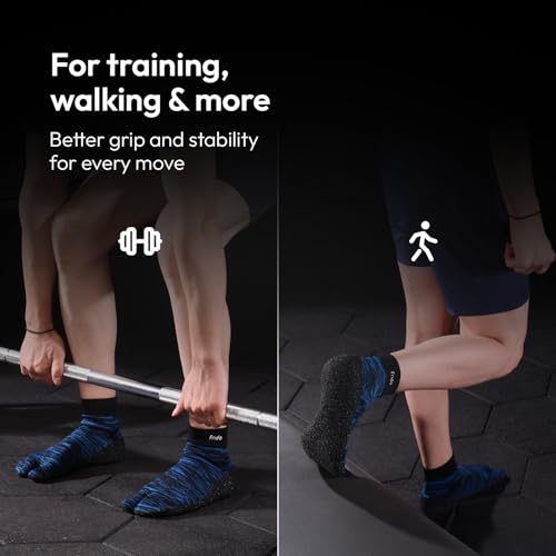 فريدو حذاء بير فوت، حذاء بيرفوت للرجال والنساء، حذاء صالة الالعاب الرياضية للتدريب، ثبات وتوازن اضافيين (ازرق، نظام مقاسات احذية EU، للبالغين، نطاق رقمي، L، 44، 46)