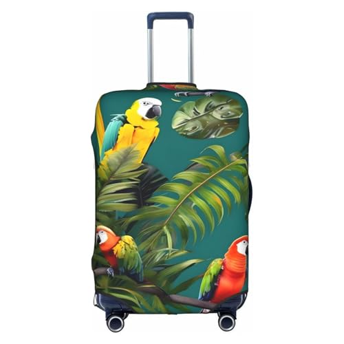 Housse de bagage anti-rayure valise XL blanche plantes tropicales évite les vols et salissures