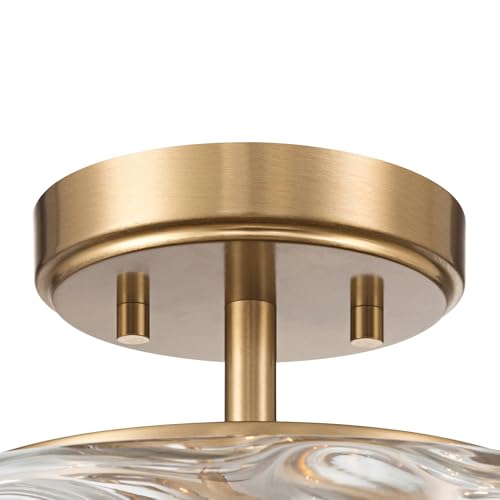 Possini Euro Design Possini Euro Luther 13\" Wide Warm Brass 2-Light Ceiling Light - Thumbnail 5