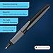 Schneider Ray Cartridge Rollerball Pen M (Medium), Refillable, Onyx Barrel, Royal Blue Erasable Ink Cartridge, Pack of 1 Pen (187807)