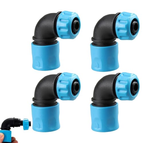 4 Stück Gartenschlauch Schnellkupplung Winkeladapter 90-Grad-Gartenschlauch-Adapter 90 Grad Schlauchkupplung Anschlüsse Gartenschlauch verbinder