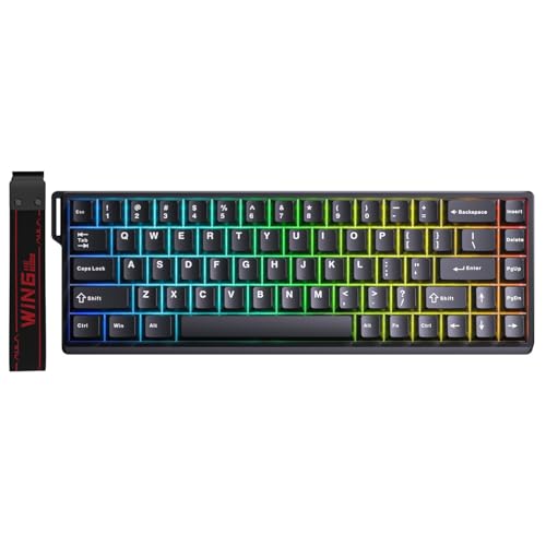 Aula Win68 He Manyetik Klavye Rapid Trigger Graywood Swtich 8000Hz RGB TKL Hot Swap Oyuncu Klavyesi Siyah