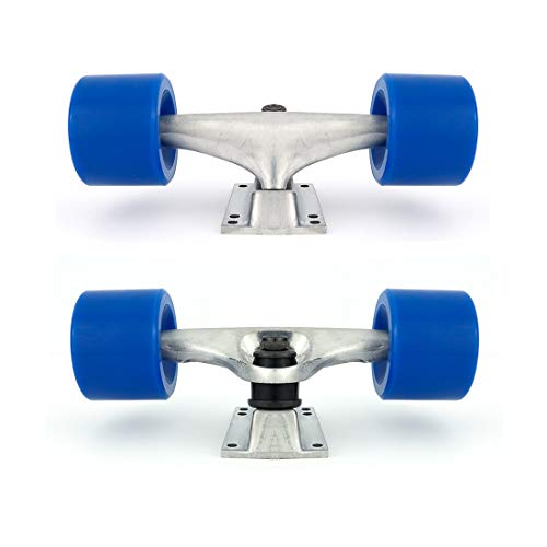 image for VJ Skateboard Truck and Wheel, 5.0 Skateboard Trucks (Silver) w/Skateb
