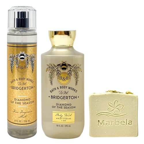 Bath & Body Works Diamond of The Season Mist Wash & Wild Jasmine Bar Soap