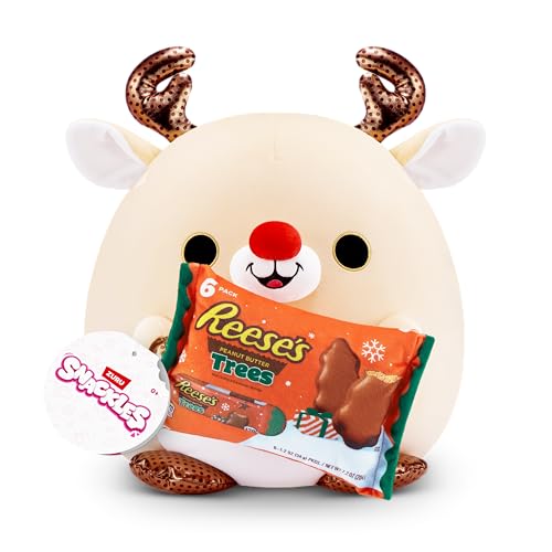 Snackles Navidad Super Sized ZURU, Esponjoso y tierno Peluche de Consuelo de 35 cm con Accesorio de Marcas de Snacks registradas (Reindeer, Reese's Peanut Butter Trees) Snackles Navidad Super Sized ZURU, Esponjoso y tierno Peluche de Consuelo de 35 cm con Accesorio de Marcas de Snacks registradas (Reindeer, Reese's Peanut Butter Trees)